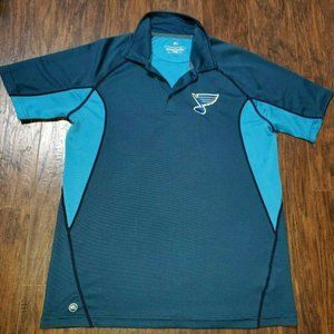 Mens Storm Tech H2X Dry St. Louis Blues 1/4 Button Polo Shirt Size Large L